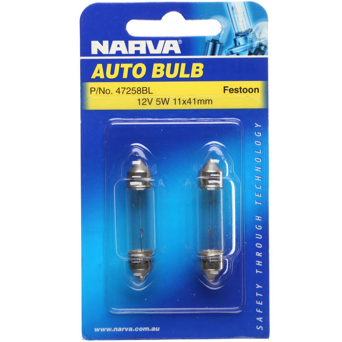 Narva Globes Festoon 12V 5W 2 Pack 47258BL