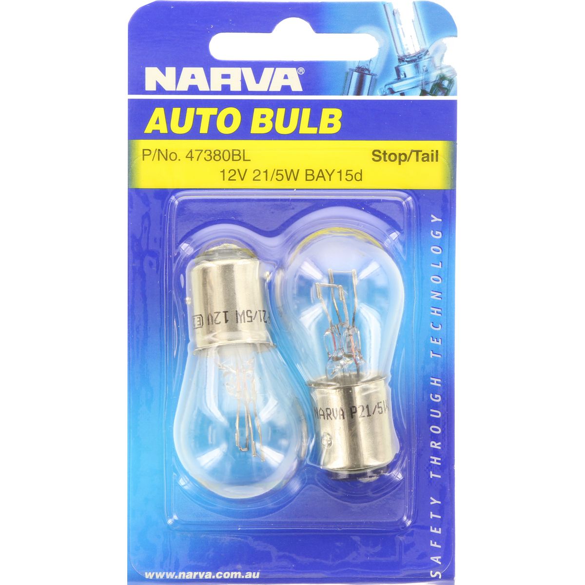 Narva Globes Tail Light/Indicator 12V 21/5W 2 Pack 47380BL