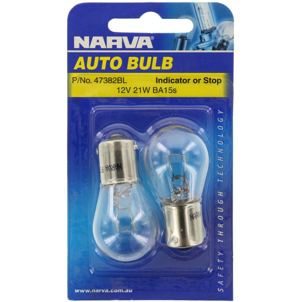 Narva Globes Tail Light/Indicator 12V 21W 2 Pack 47382BL