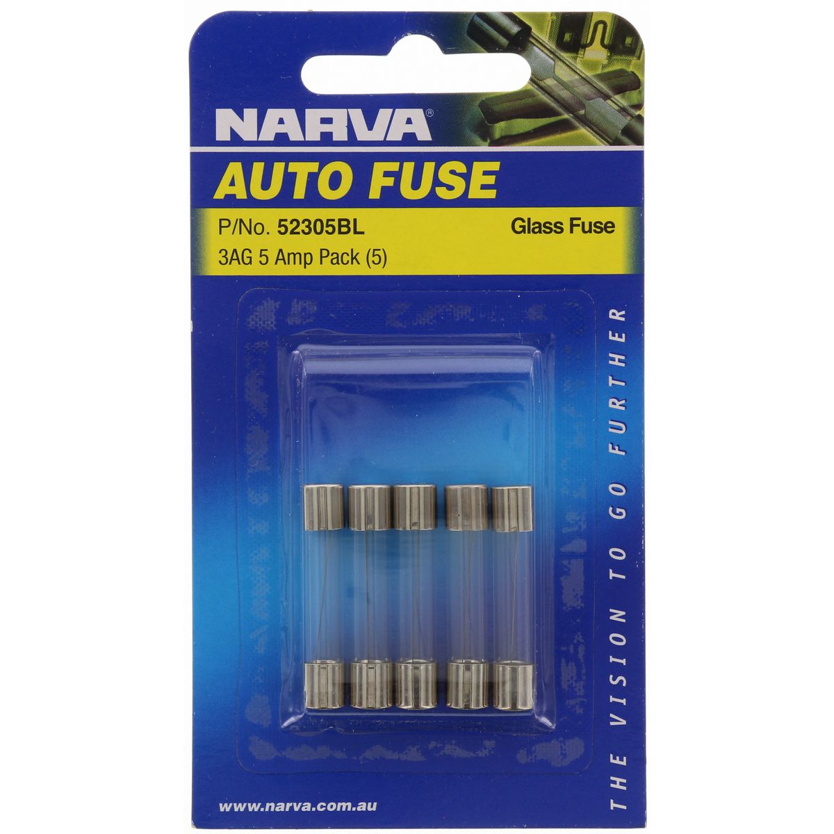 Narva Fuse Glass 3AG 5Amp (5PKT) 52305BL