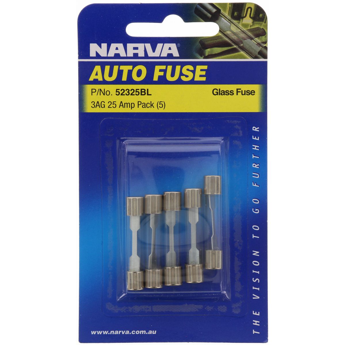 Narva Fuse Glass 3AG 25Amp (5PKT) 52325BL