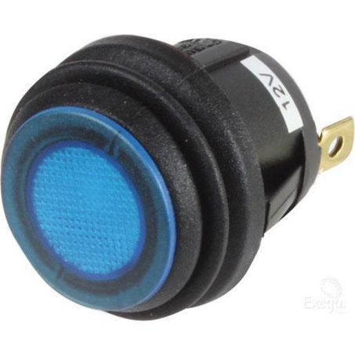 Narva LED Off/On Rocker Switch with Waterproof Neoprene Boot Blue 62037BL