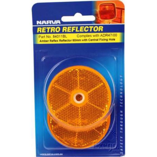 Narva Reflector 60mm Amber Fixed Bolt 84011BL