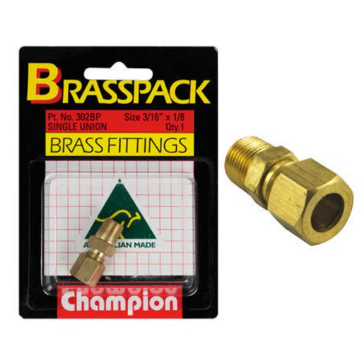 Champion Fasteners Union Pack-Single 3/16 X 1/8 Bsp 302BP