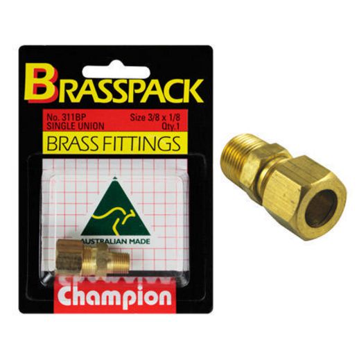 Champion Fasteners Union Single Pack-3/8 X 1/8 Bsp 311BP
