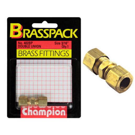 Champion Fasteners Hose Fitting 3/16In. Union 2Pc 402BP
