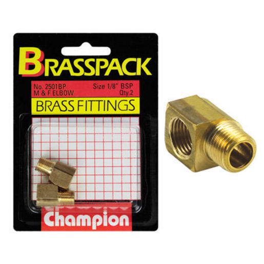 Champion Fasteners Hose Fitting 1/8In. Bsp 90 Degree Elbow 2501BP