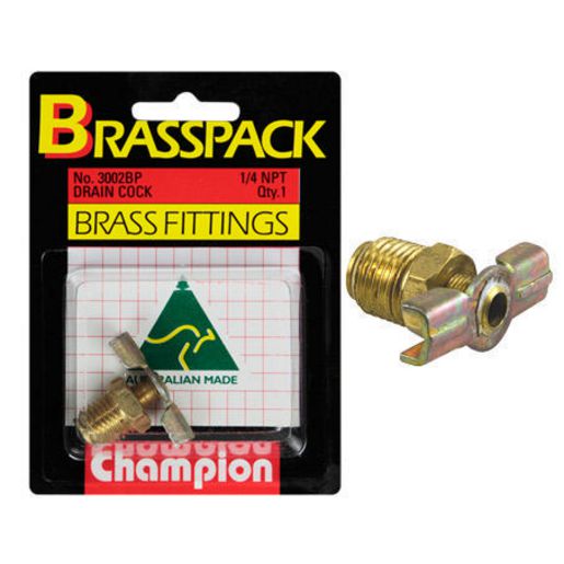 Champion Fasteners Drain Cock Pack-1/4 Npt 3002BP