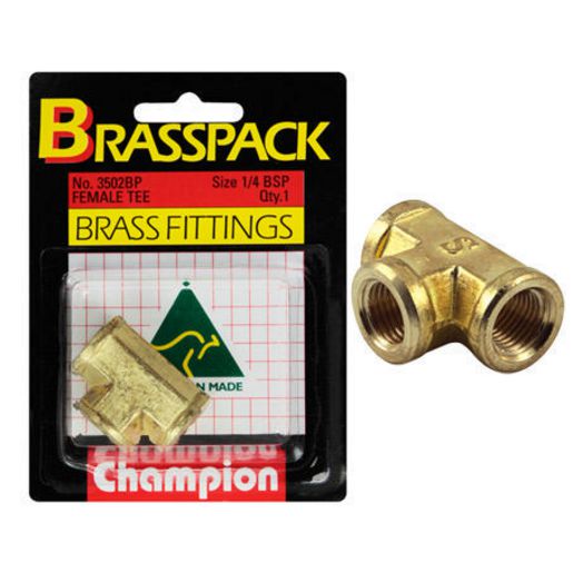 Champion Fasteners Hose Fitting 1/4In. Bsp Union Tee 3502BP
