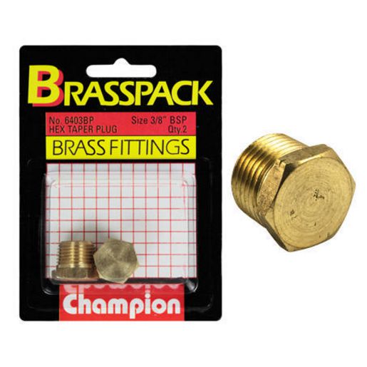 Champion Fasteners Hose Fitting 3/8In. Bsp Hex Plug 6403BP