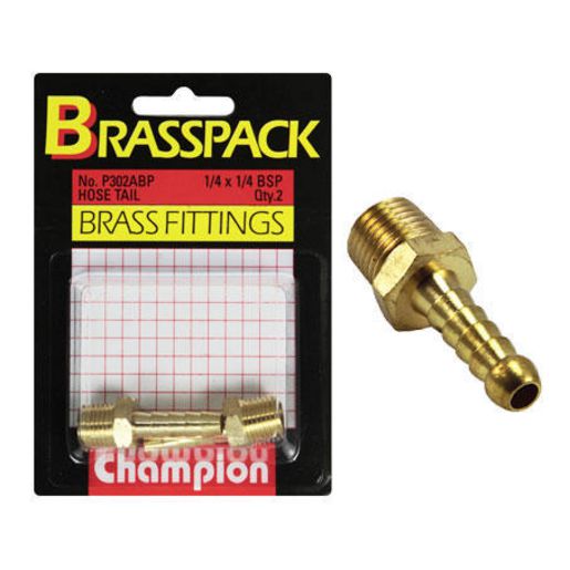 Champion Fasteners Tail Piece Connector Pack 1/4in. x 1/4in. Male P302ABP