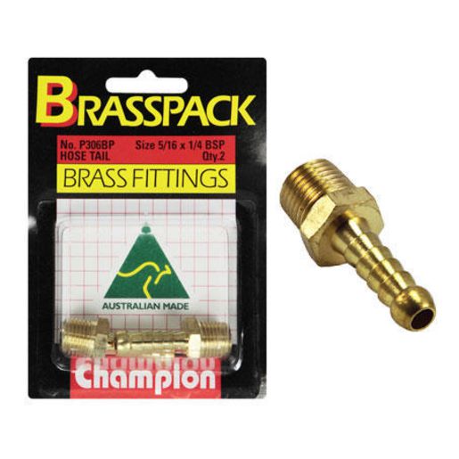 Champion Fasteners Tail Piece Connector Pack 5/16In. X 1/4In. Bsp Male P306BP