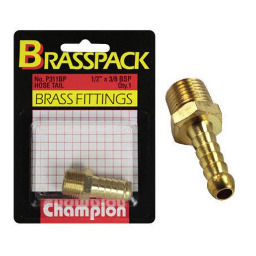 Champion Fasteners Tail Piece Connector Pack 1/2In. X 3/8In. Male P311BP