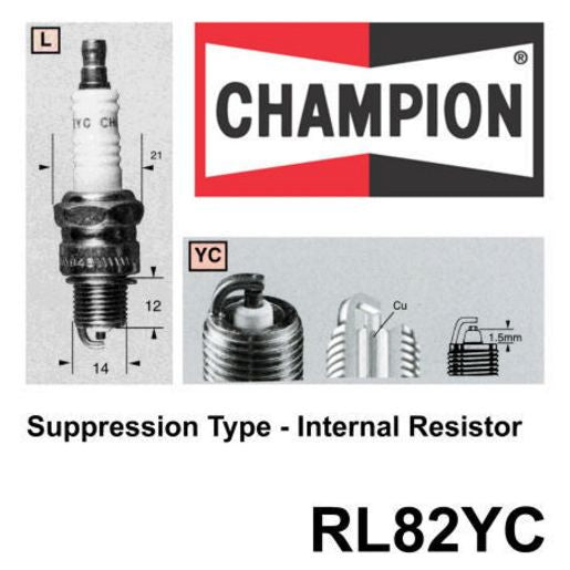 Champion Copper Plus Spark Plug 4 Pack RL82YC