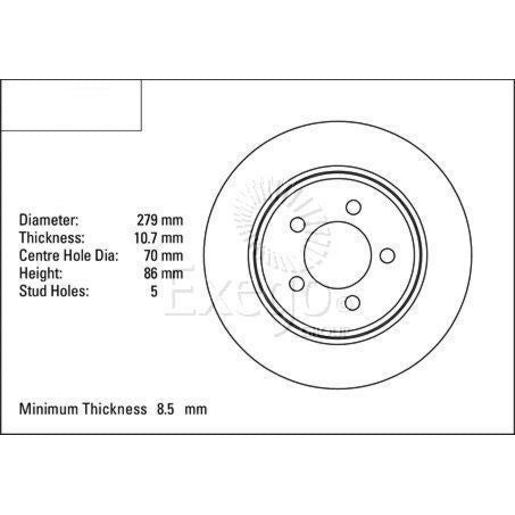 DBA Standard Brake Rotor Single 279mm Rear DBA036