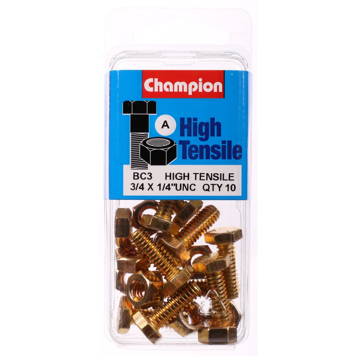Champion Bolt & Nut Pack UNC 3/4 x 1/4 BC3