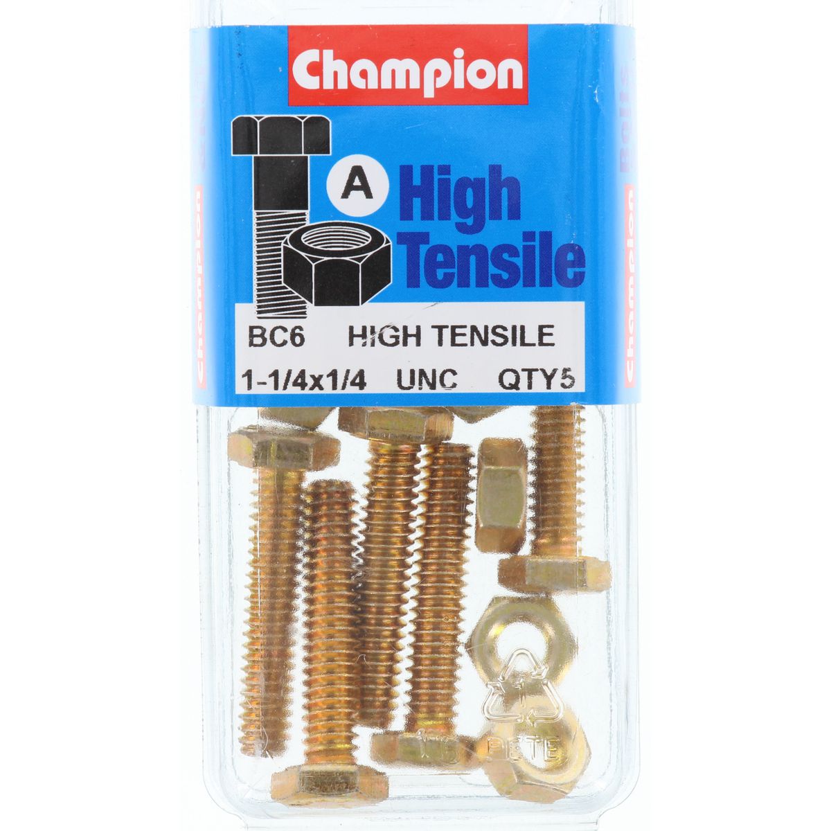 Champion Bolt & Nut Pack UNC 1-1/4 x 1/4 BC6