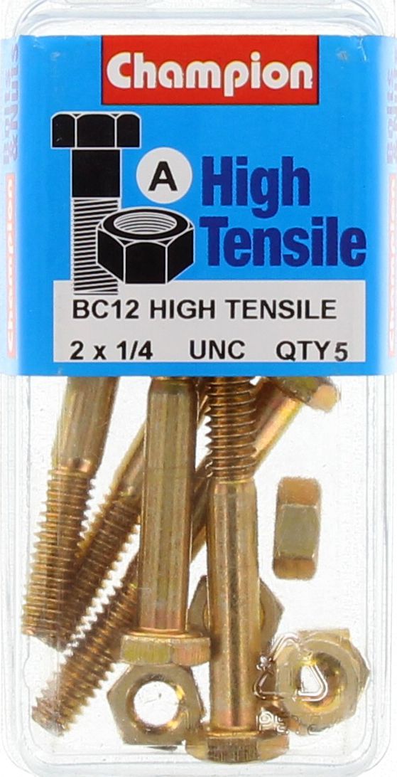 Champion Bolt & Nut Pack UNC 2 x 1/4 BC12