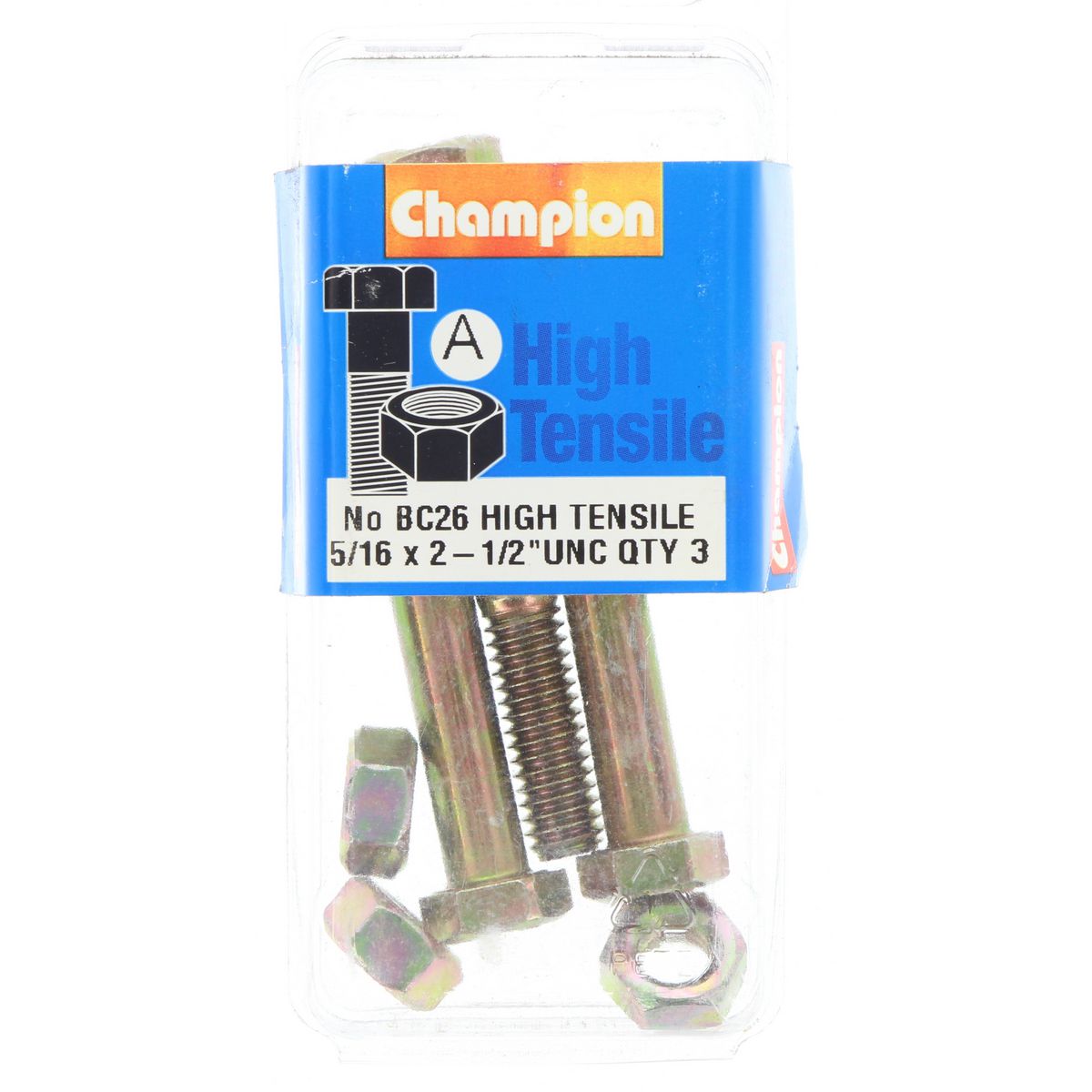 Champion Bolt & Nut Pack UNC 2-1/2 x 5/16 BC26