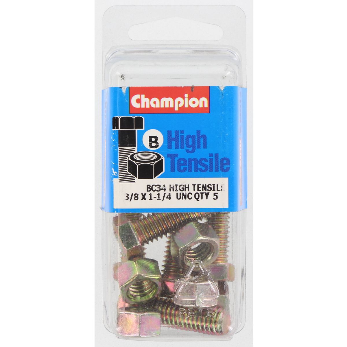 Champion Bolt & Nut Pack UNC 1-1/4 x 3/8 BC34