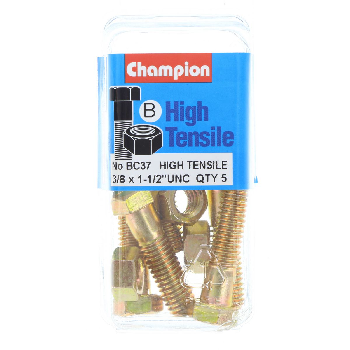 Champion Bolt & Nut Pack UNC 1-1/2 x 3/8 BC37