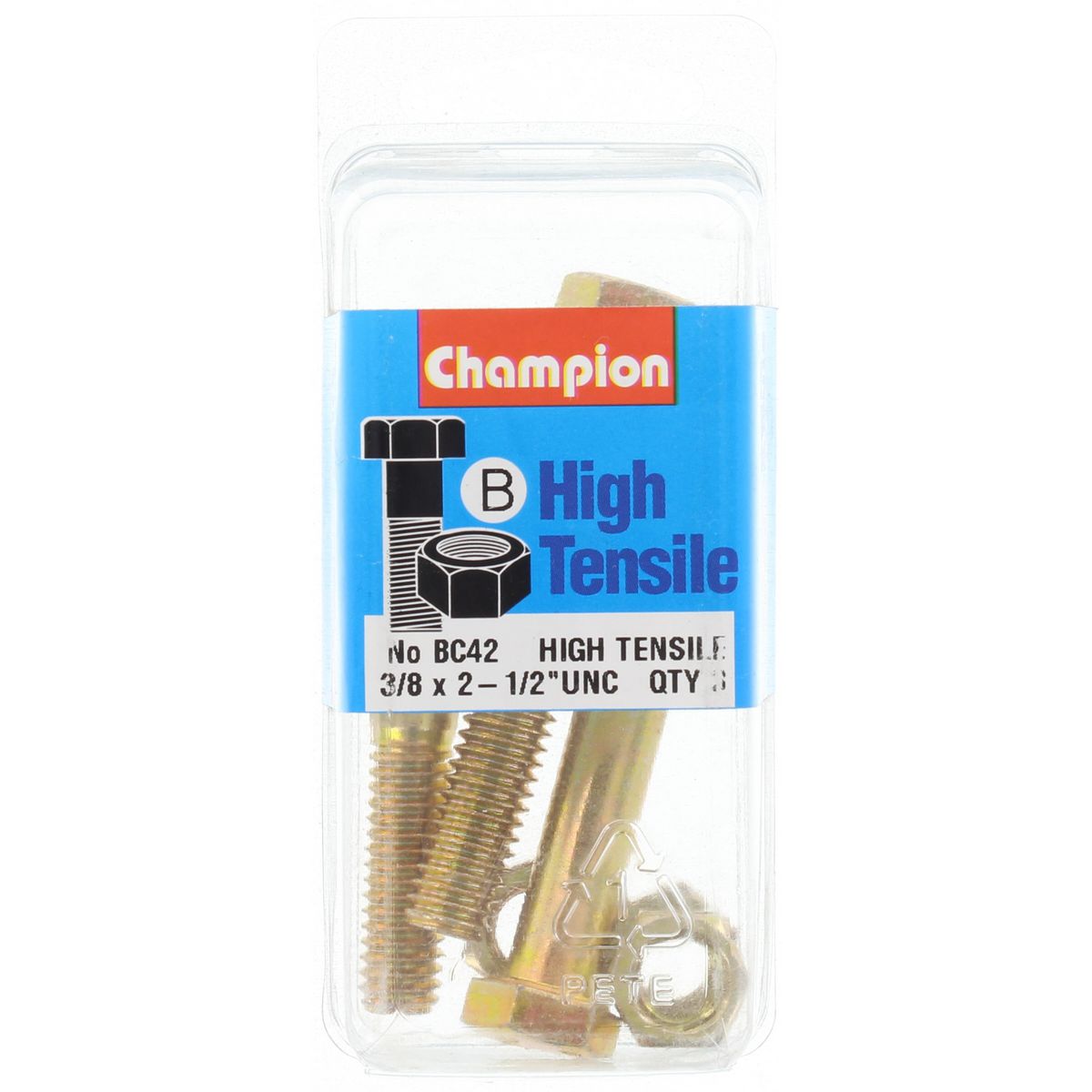 Champion Bolt & Nut Pack UNC 2-1/2 x 3/8 BC42