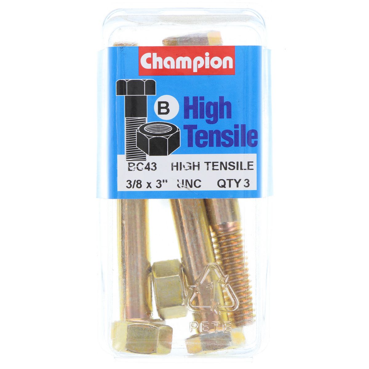 Champion Bolt & Nut Pack UNC 3 x 3/8 BC43