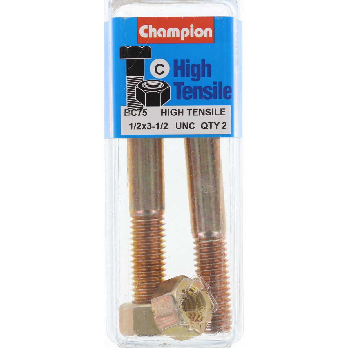 Champion Bolt & Nut Pack UNC 3-1/2 x 1/2 BC75