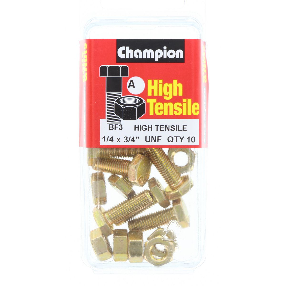 Champion Fasteners Hex Set Screw & Nut High Tensile 1/4In X 3/4In Unf Grade 5 BF3