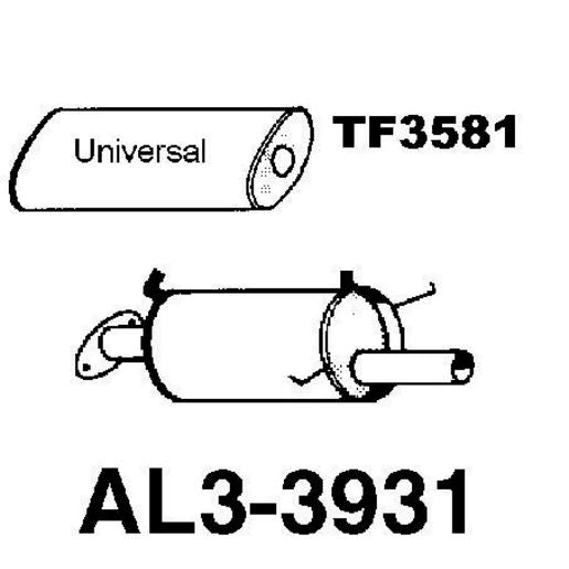 Rear Muffler Std Replacement AL3-3931