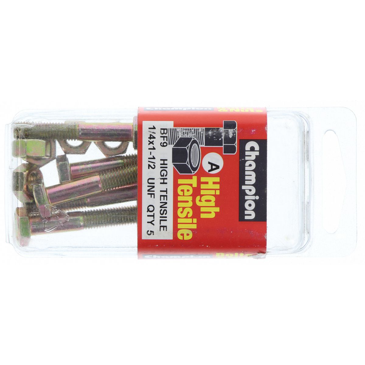 Champion Fasteners Hex Bolt & Nut High Tensile 1/4in x 1 1/2in UNF Grade 5 BF9