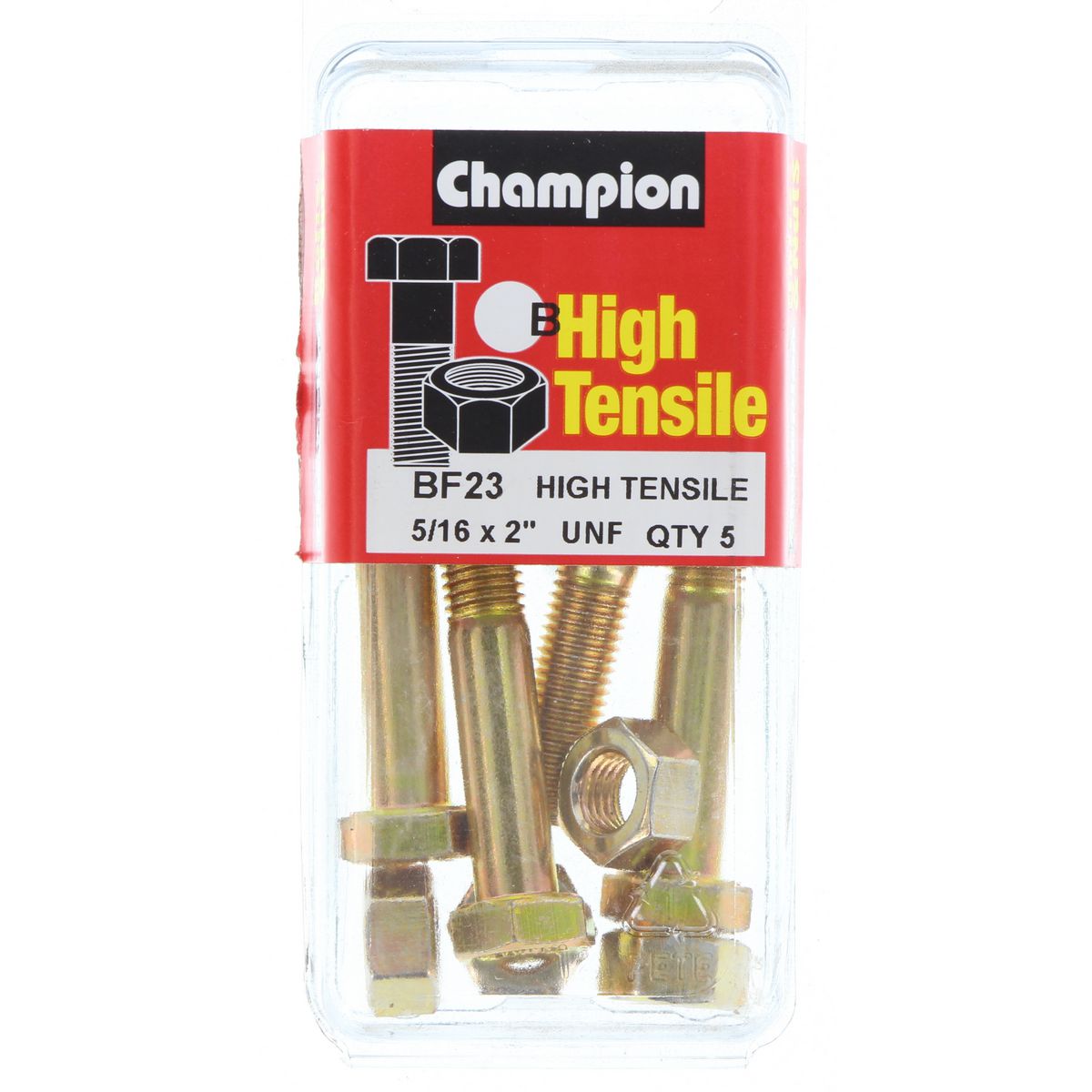 Champion Fasteners Hex Bolt & Nut High Tensile 5/16In X 2In Unf Grade 5 BF23