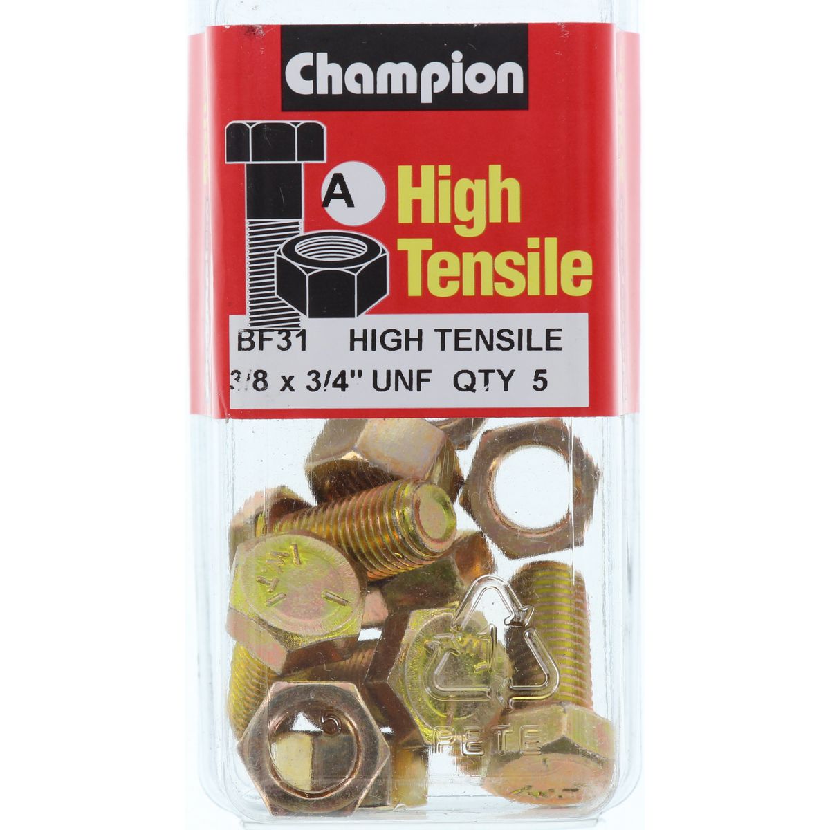 Champion Fasteners Hex Set Screw & Nut High Tensile 3/8In X 3/4In Unf Grade 5 BF31