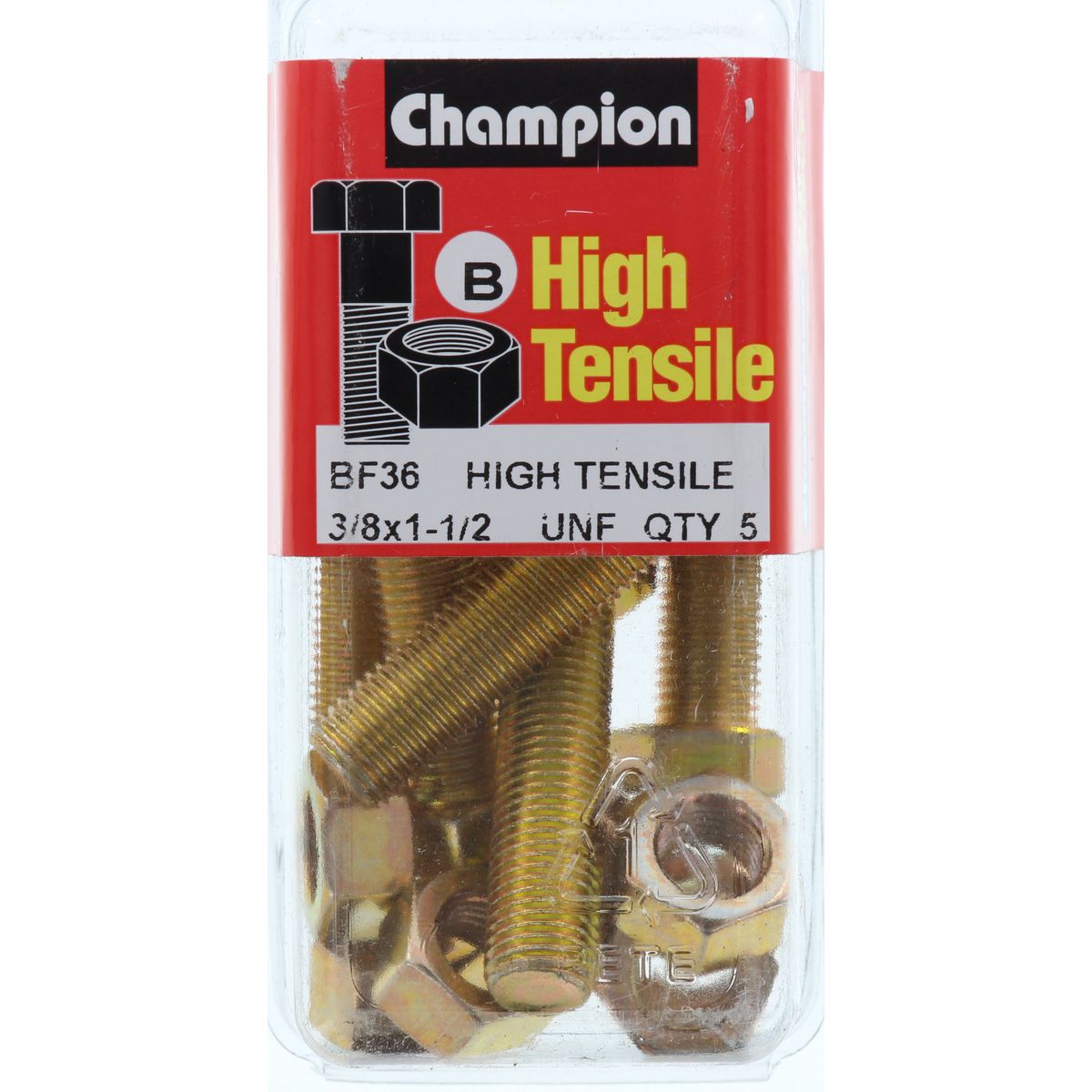 Champion Fasteners Hex Set Screw & Nut High Tensile 3/8In X 1 1/2In Unf Grade 5 BF36