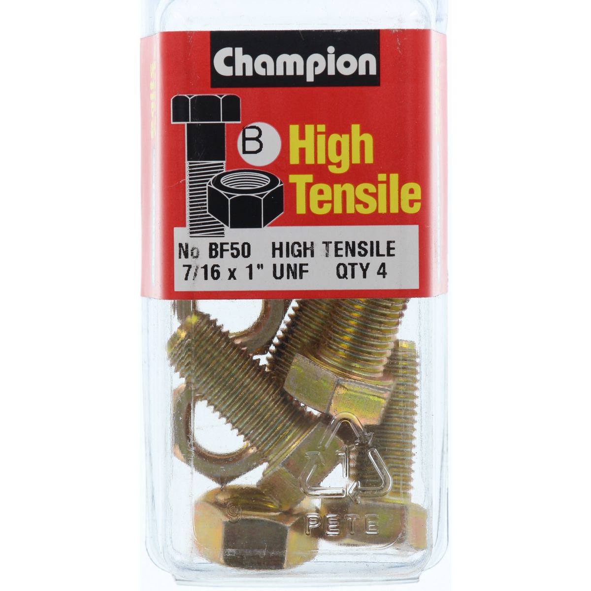 Champion Fasteners Hex Set Screw & Nut High Tensile 7/16In X 1In Unf Grade 5 BF50