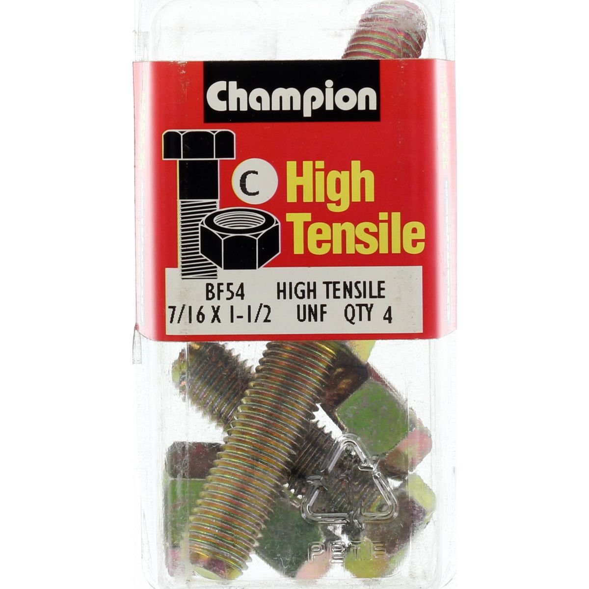 Champion Fasteners Hex Set Screw & Nut High Tensile 7/16in x 1 1/2in UNF Grade 5 BF54