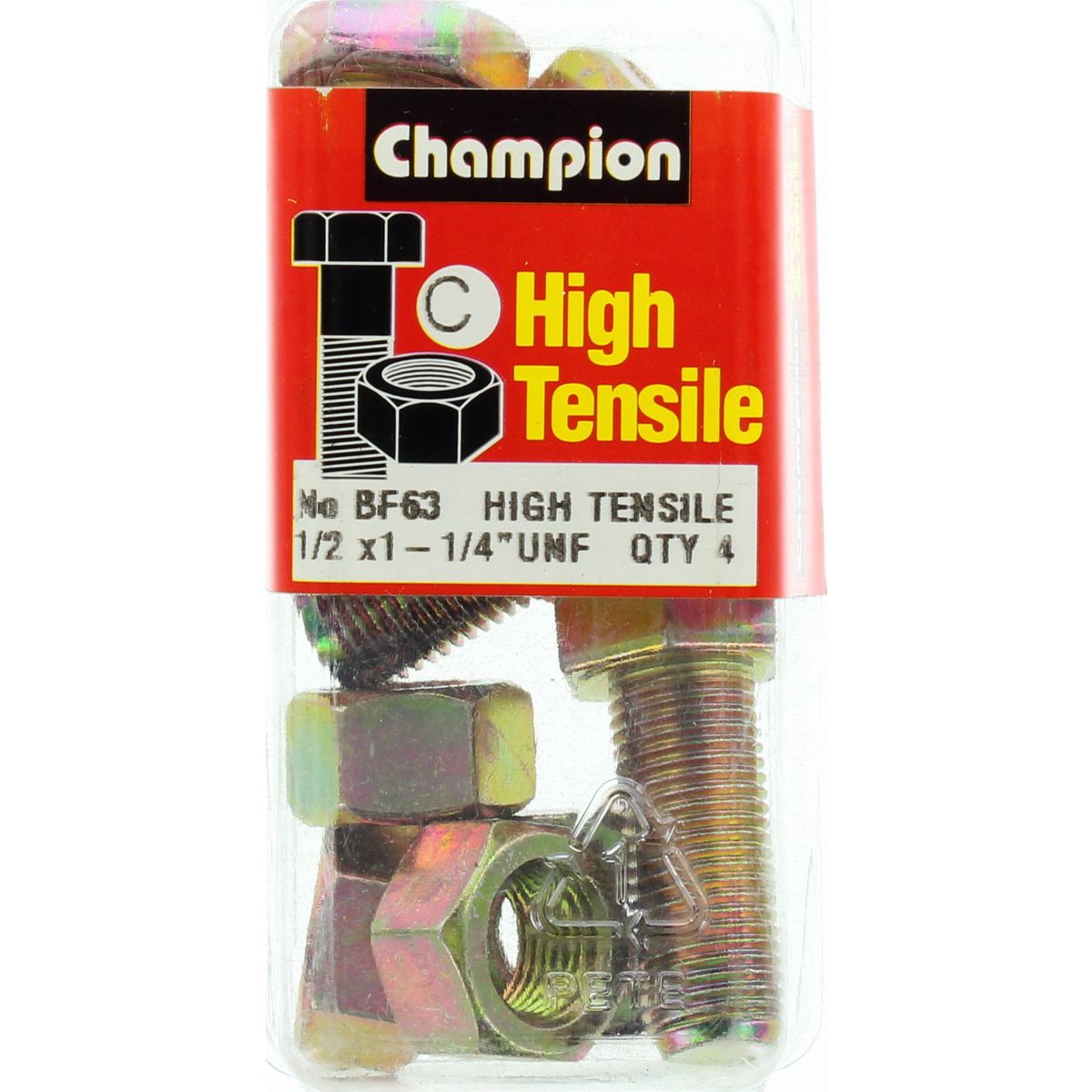 Champion Fasteners Hex Set Screw & Nut High Tensile 1/2In X 1 1/4In Unf Grade 5 BF63
