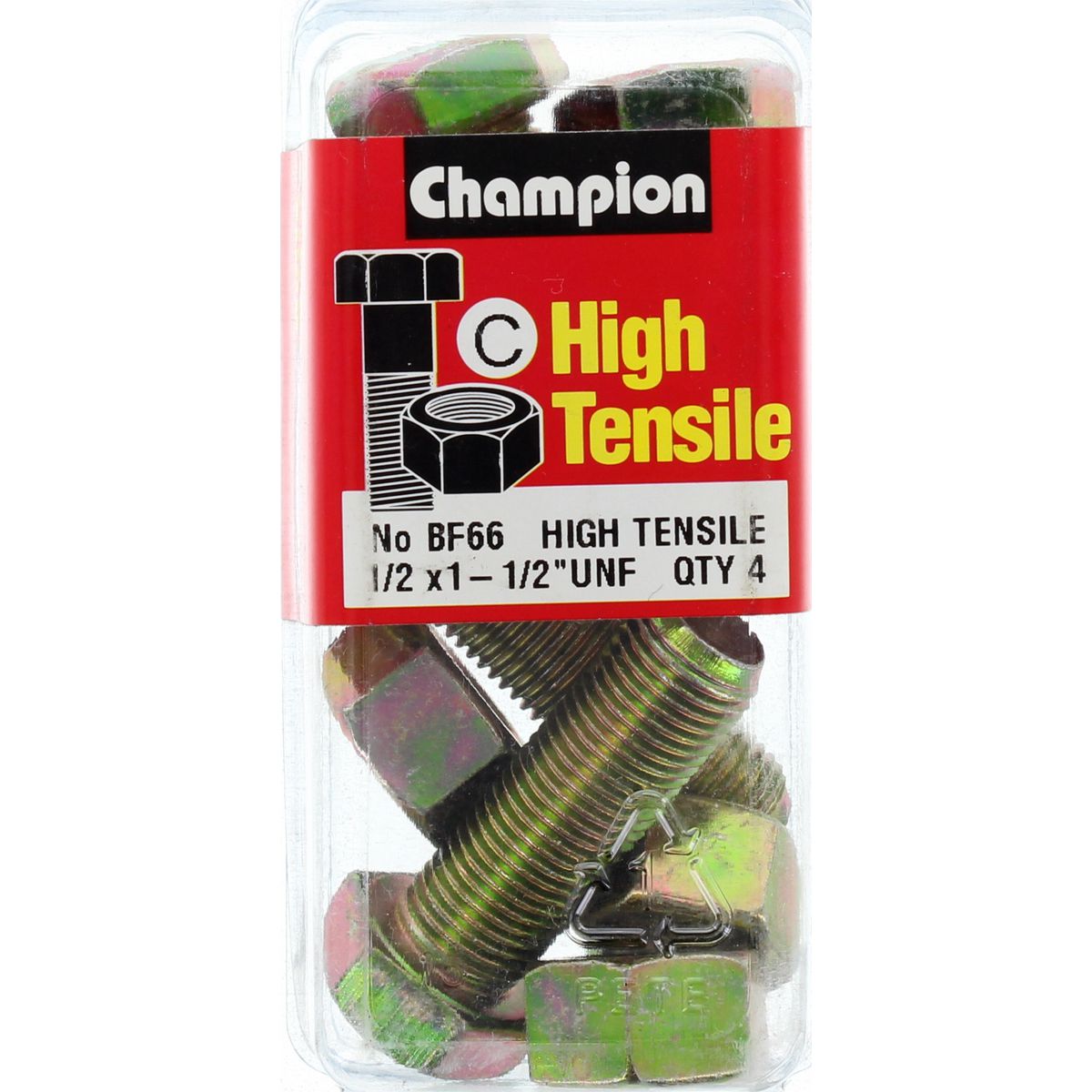 Champion Fasteners Hex Set Screw & Nut High Tensile 1/2In X 1 1/2In Unf Grade 5 BF66