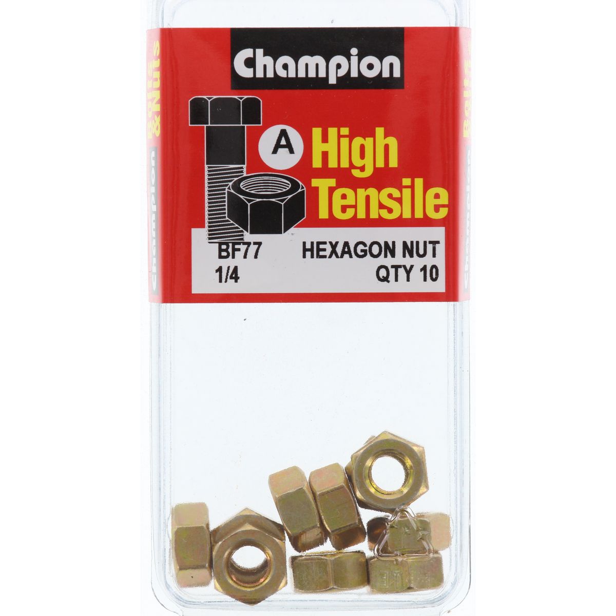 Champion Fasteners Hex Plain Nut 1/4In Unf Class 5 BF77