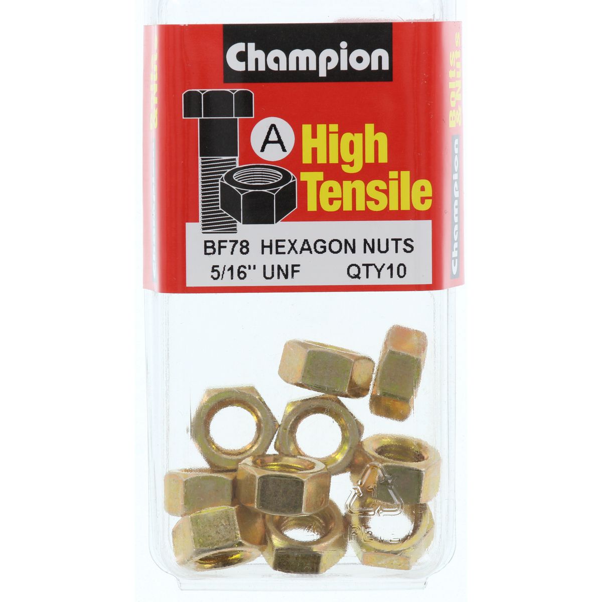 Champion Fasteners Hex Plain Nut 5/16In Unf Class 5 BF78