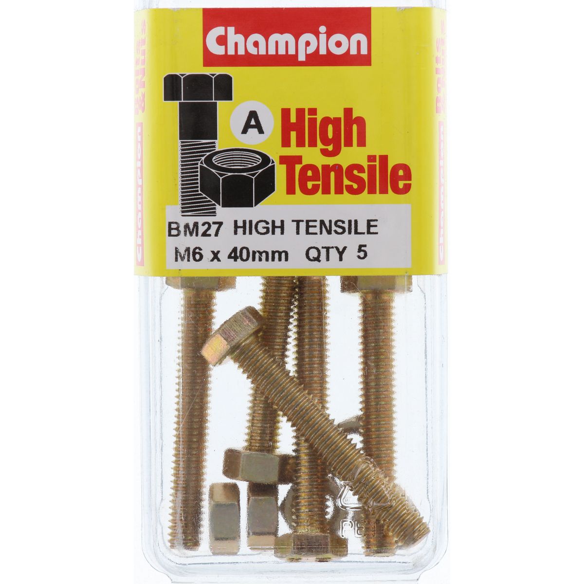 Champion Bolt & Nut Pack Metric M6 x 40mm BM27