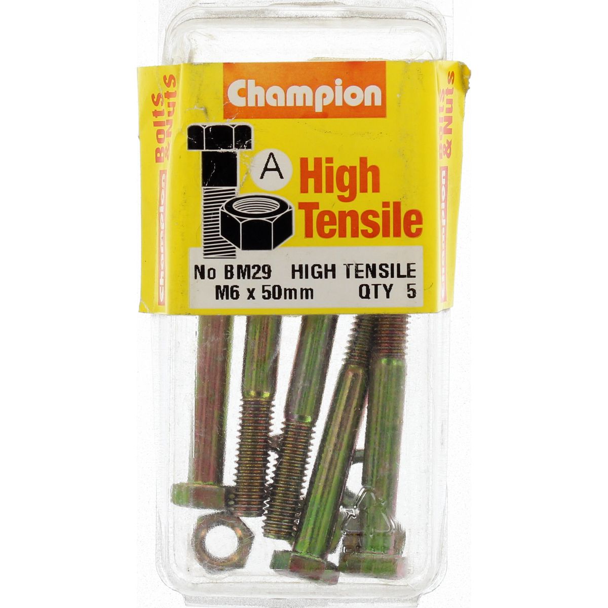 Champion Bolt & Nut Pack Metric M6 x 50mm BM29