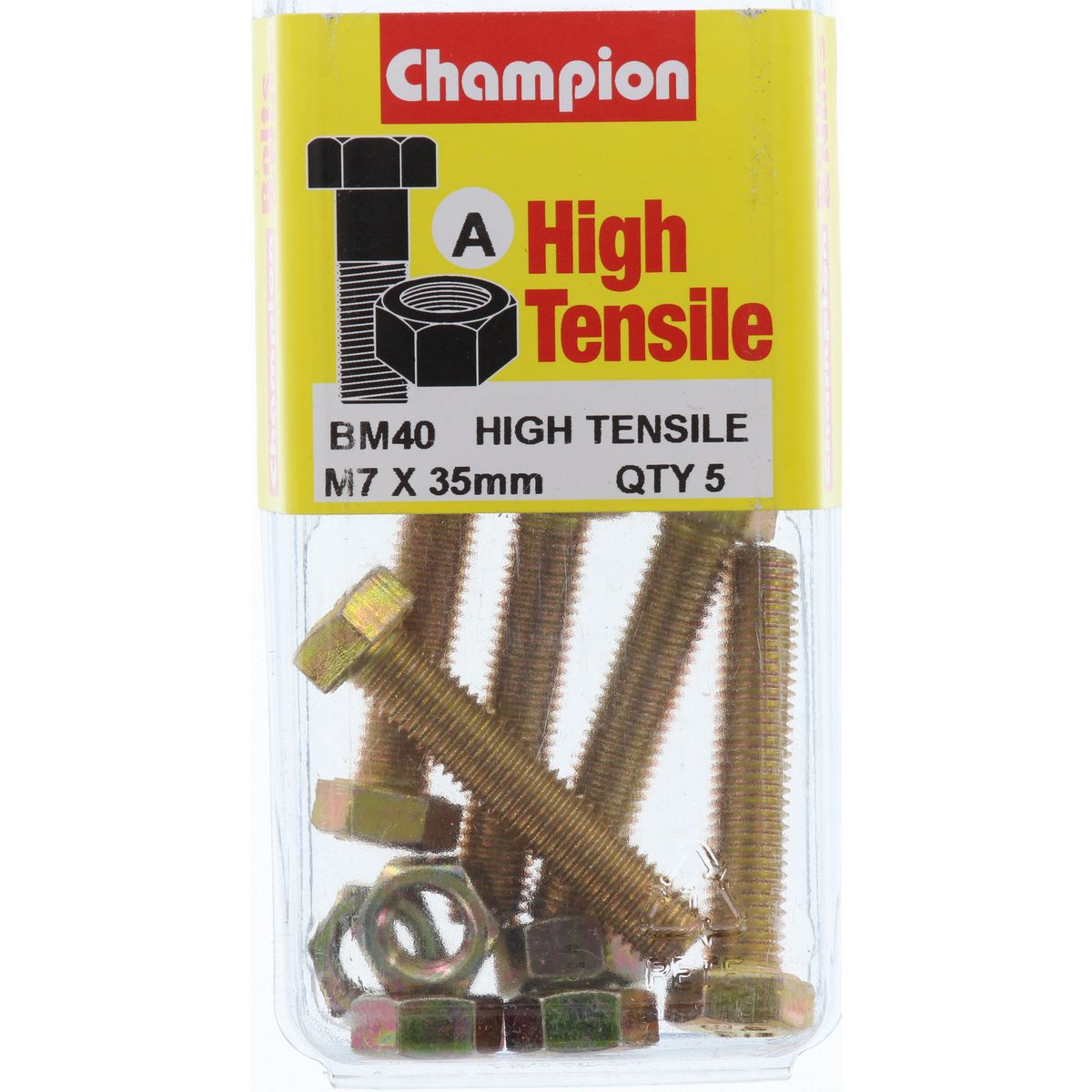 Champion Bolt & Nut Pack Metric M7 x 35mm BM40