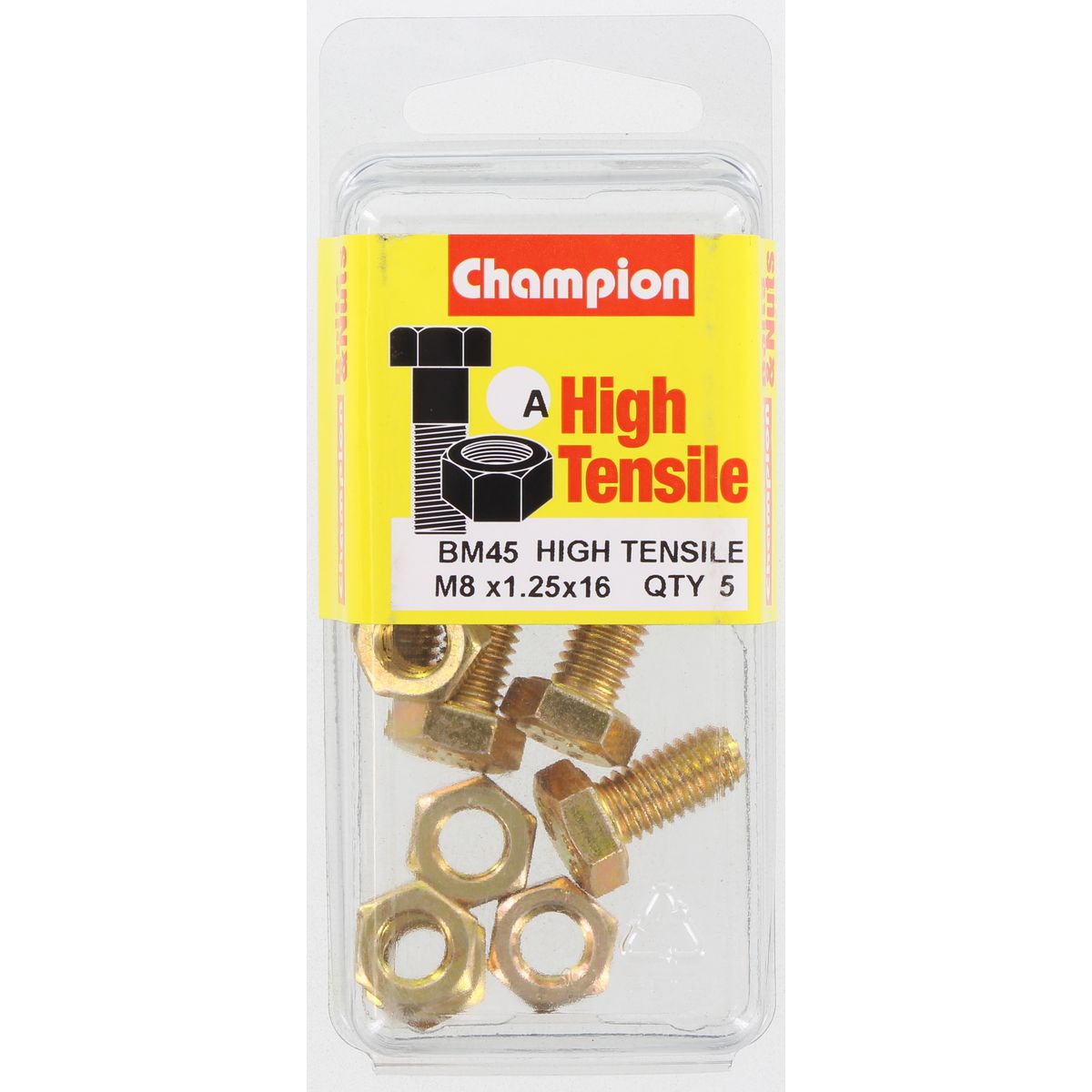 Champion Bolt & Nut Pack Metric M8x1.25 x 16mm BM45
