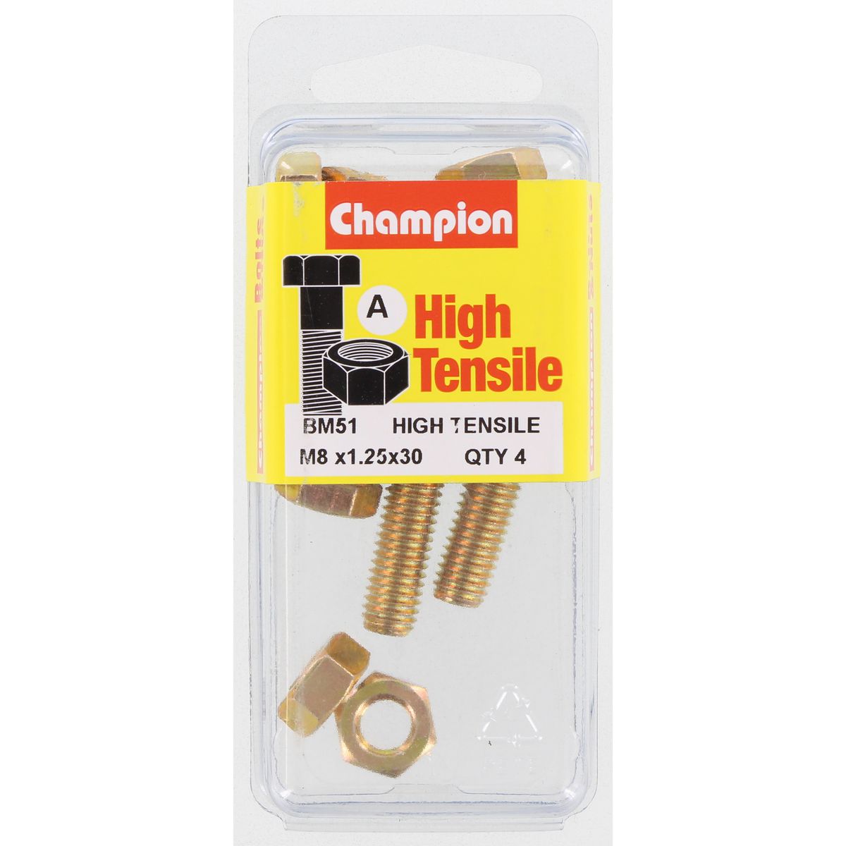 Champion Bolt & Nut Pack Metric M8x1.25 x 30mm BM51