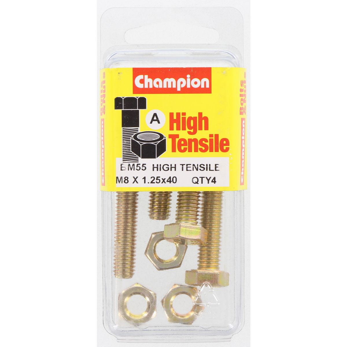 Champion Bolt & Nut Pack Metric M8x1.25 x 40mm BM55