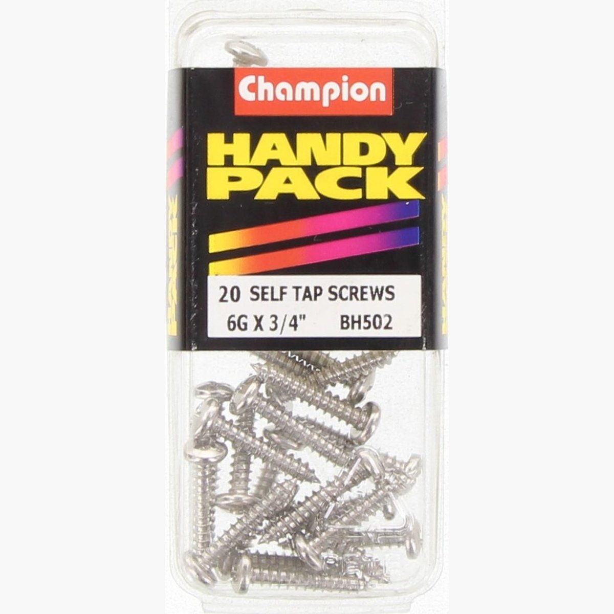 Champion Nickel Screw Self Tapp Panhead Phillips 3.5 x 19mm 20Pk BH502