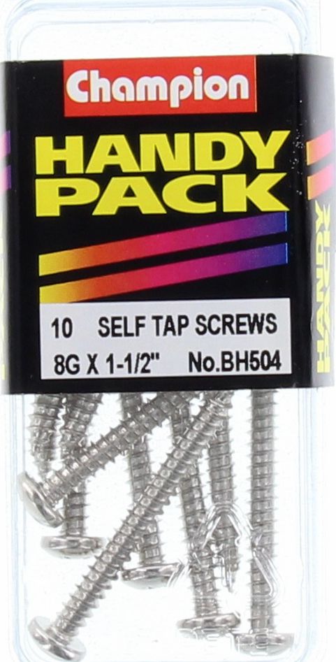 Champion Nickel Screw Self Tapp Panhead Phillips 4.2 x 38mm 10Pk BH504