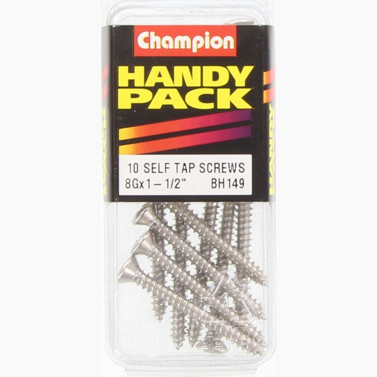 Champion Nickel Screw Self Tapp Raised Head Phillips 4.2 x 38mm 10Pk BH149