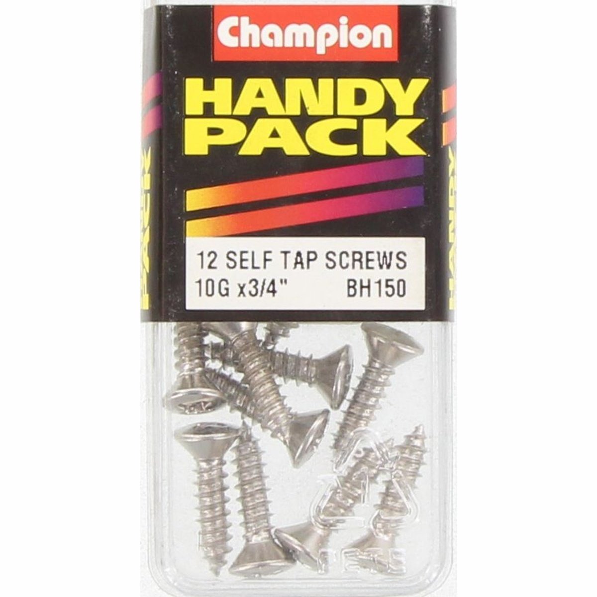 Champion Nickel Screw Self Tapp Raised Head Phillips 4.8 x 19mm 12Pk BH150